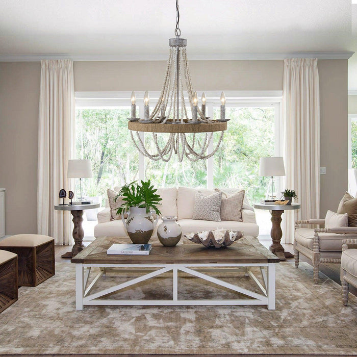 Chokio 6-Light Wood Bead Chandelier - Sweatfully