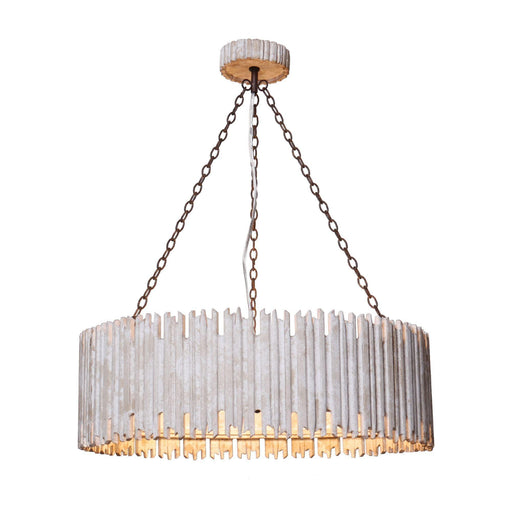 Chouinard 3-Light Natural Wooden Drum Chandelier - Sweatfully