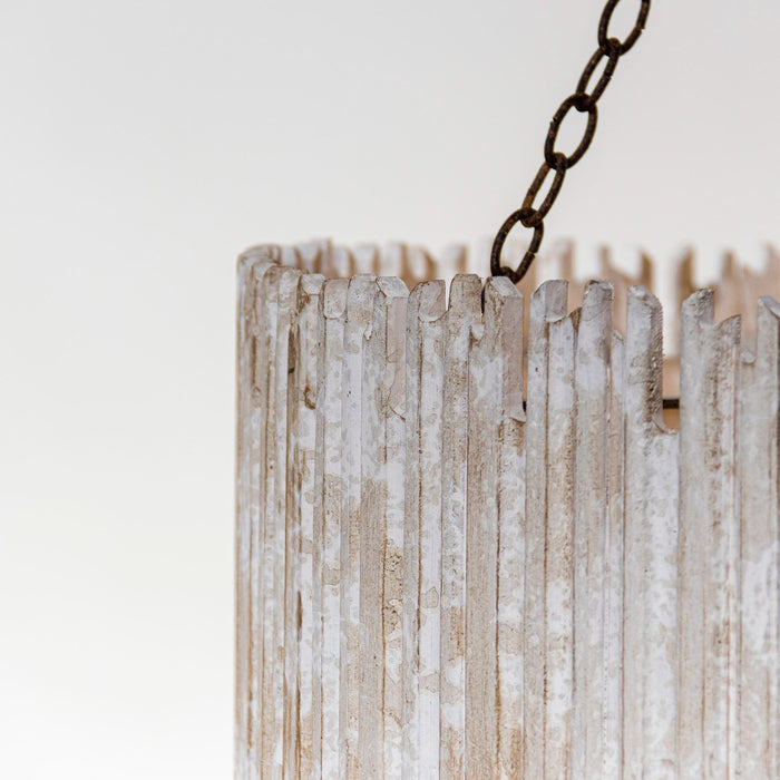 Chouinard 3-Light Natural Wooden Drum Chandelier - Sweatfully