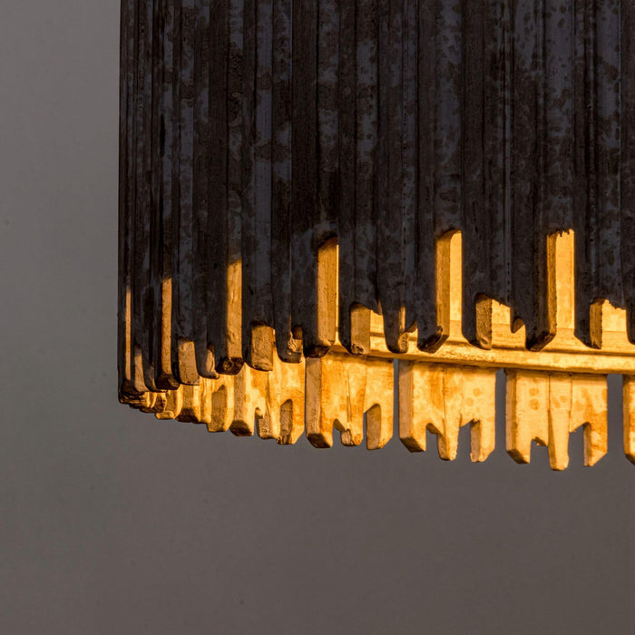 Chouinard 3-Light Natural Wooden Drum Chandelier - Sweatfully