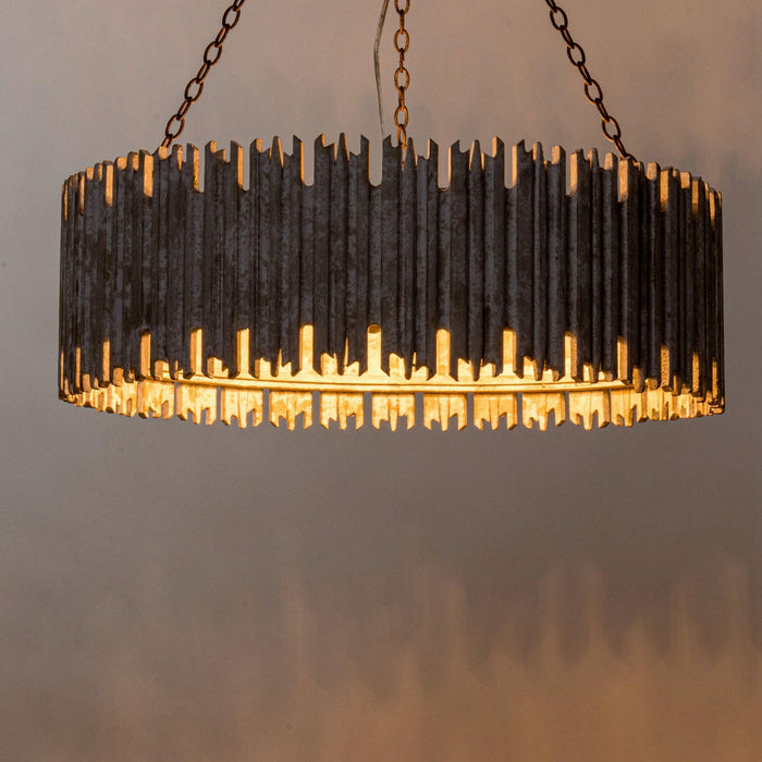 Chouinard 3-Light Natural Wooden Drum Chandelier - Sweatfully