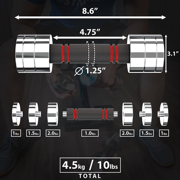 Synergee Adjustable Chrome Dumbbells - Sweatfully