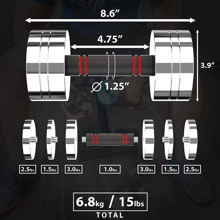 Synergee Adjustable Chrome Dumbbells - Sweatfully