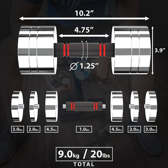 Synergee Adjustable Chrome Dumbbells - Sweatfully