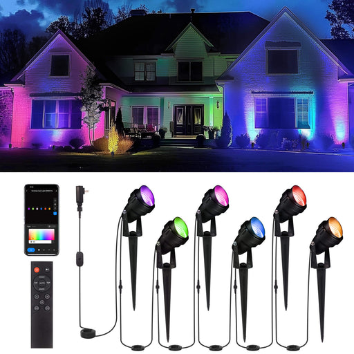 Gardenreet Outdoor Smart Spotlight, 1800LM RGB Color Changing Aluminum  Landscape Lighting (9102A) - Sweatfully