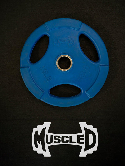 RUBBER COATED COLORED OLYMPIC PLATES: Rubber Plates, per Pair - Muscle D Fitness - Weights Pairs - Sweatfully