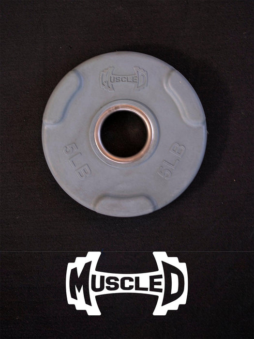RUBBER COATED COLORED OLYMPIC PLATES: Rubber Plates, per Pair - Muscle D Fitness - Weights Pairs - Sweatfully