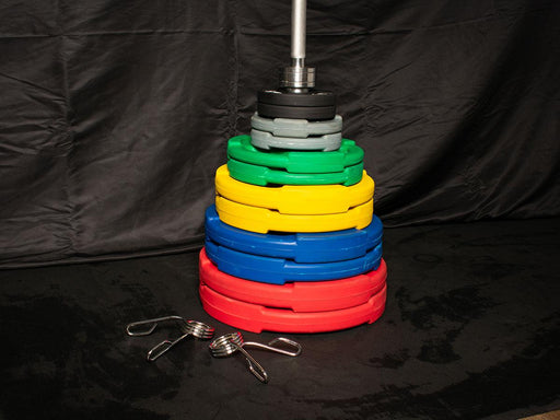 Muscle D 14 Olympic Plates + Bar + Spring Collars - Local Pick Up Only Deal(Paramount,CA) - Sweatfully