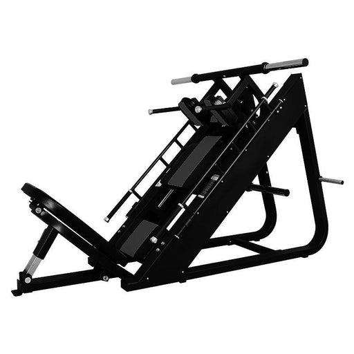 Excel Linear Hack/Leg Press - Muscle D Fitness - Plate Load Hack Squat Combo - Weight Storage Pegs - Adjustable Foot Plate / Back Pad - Sweatfully