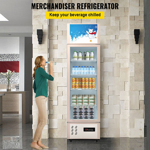 Commercial 11 Cu.Ft Merchandiser Refrigerator Beverage Cooler Fridge, 76.8'' (93625140) - Sweatfully