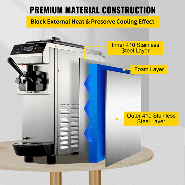Commercial Single Flavor Soft Serve Ice Cream Machine Maker, 13L/H (94784035) - Sweatfully