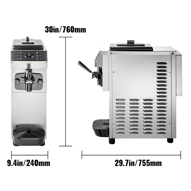 Commercial Single Flavor Soft Serve Ice Cream Machine Maker, 13L/H (94784035) - Sweatfully