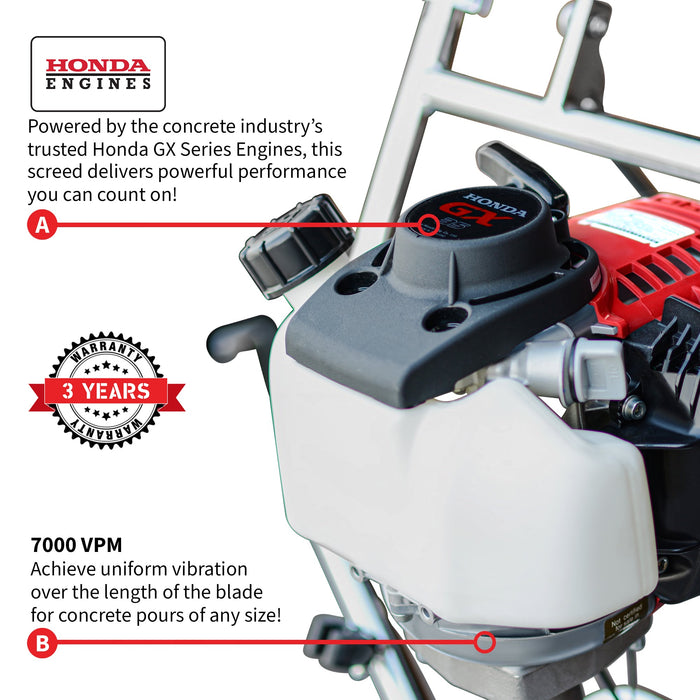 Tomahawk PRO Series Honda Concrete Power Screed Dual Magnesium Blade Bundle (Choose 2 Boards) - Sweatfully