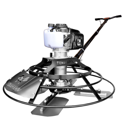 30" Portable Concrete Power Trowel with 18ft Bull Float Handle 37cc Engine - Sweatfully