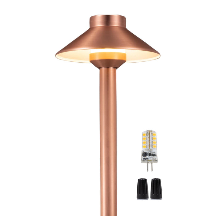 Gardenreet Solid Brass Low Voltage Landscape Pathway Light, LED Outdoor Accent Path and Area Light(Hat 2401) - Sweatfully