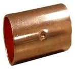 1-1/2" copper wrot pressure Coupling with dimple stop - Sweatfully
