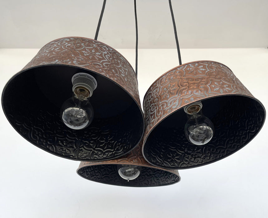 Ornate Copper CHANDELIER TRIO Light - Sweatfully