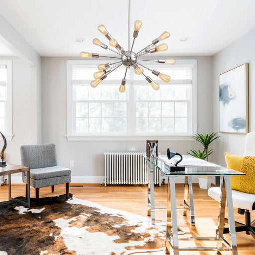 Cordell 18-Light Chrome Sputnik Sphere Chandelier - Sweatfully