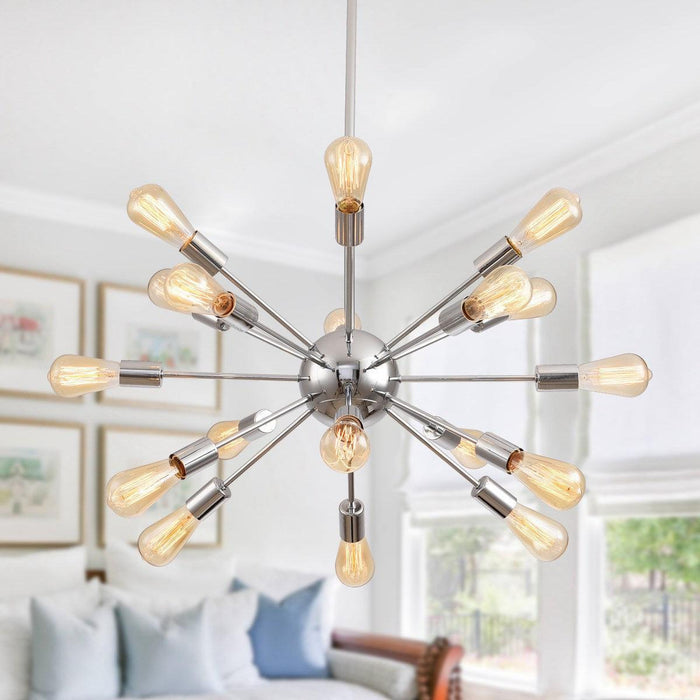 Cordell 18-Light Chrome Sputnik Sphere Chandelier - Sweatfully