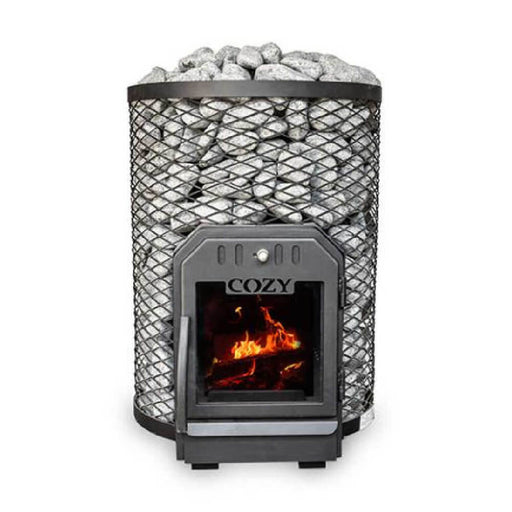 Cozy Heat O Floor Mount Wood-Burning Sauna Stove With Sauna Stones [COZY O-TW] (SAK19475) - Sweatfully