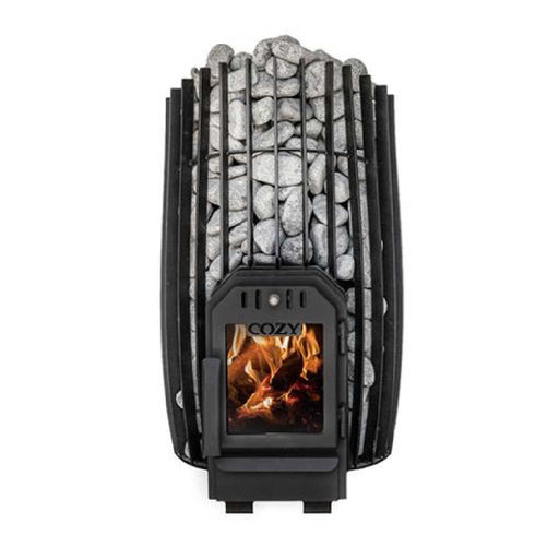 Cozy Heat SW Thru-Wall Wood Burning Sauna Stove With Sauna Stones [COZY SW-TW] (SAK69342) - Sweatfully