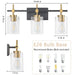 Jasper Modern Clear Glass 3-Light Bathroom Vanity Light - Sweatfully