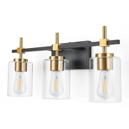 Jasper Modern Clear Glass 3-Light Bathroom Vanity Light - Sweatfully