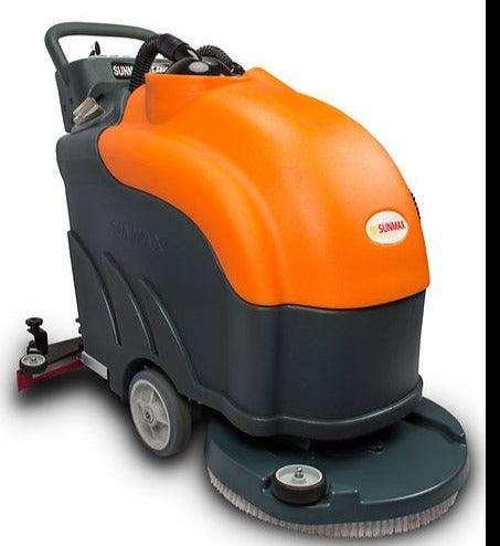 SUNMAX RT50 Battery Powered Walk-Behind Floor Scrubber, 22" Brush Cleaning Path, 30000 Sqft/h Efficiency - Sweatfully