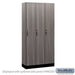 Salsbury 12" Wide Premier Wood Locker-Single Tier-3 Wide-6 Feet High-15" Deep-Skyline Walnut-Black Hasps - Sweatfully