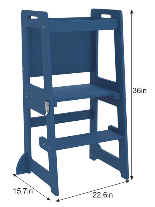 Date - 4 in 1 Kitchen Tower, Desk, Step Stool and Chalkboard - Sweatfully
