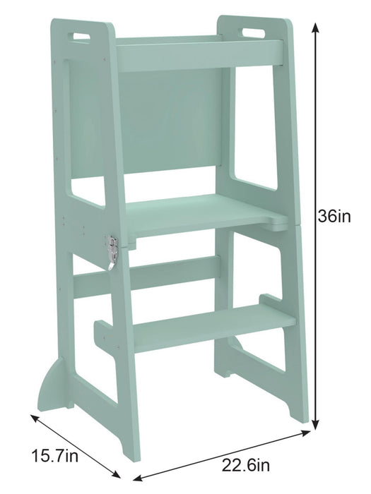 Date - 4 in 1 Kitchen Tower, Desk, Step Stool and Chalkboard - Sweatfully