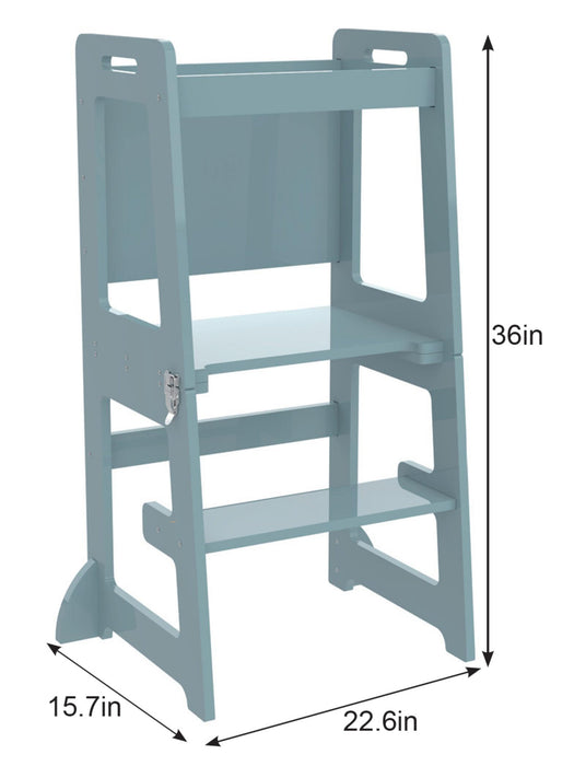 Date - 4 in 1 Kitchen Tower, Desk, Step Stool and Chalkboard - Sweatfully