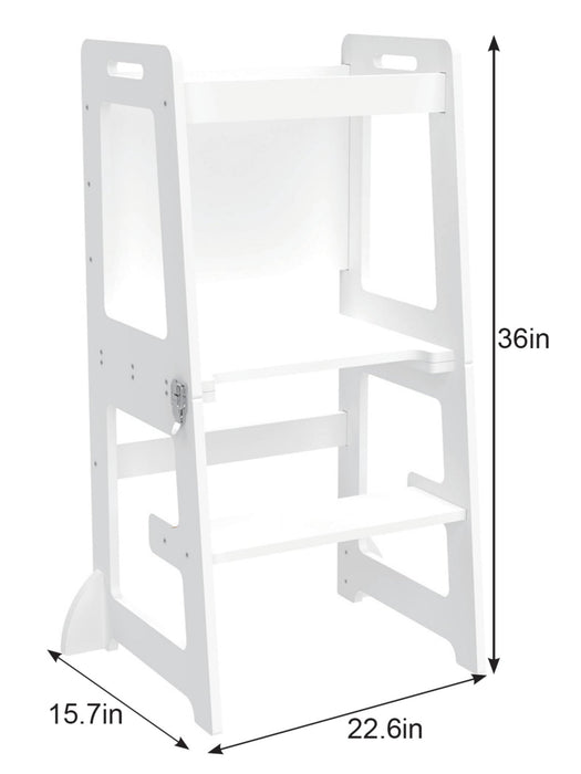 Date - 4 in 1 Kitchen Tower, Desk, Step Stool and Chalkboard - Sweatfully
