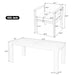 Outdoor 7-Piece Patio Table and Chairs Set for 6 with 72.8" Rectangle Table, Removable Cushions for Backyard, Garden, Poolside - Sweatfully