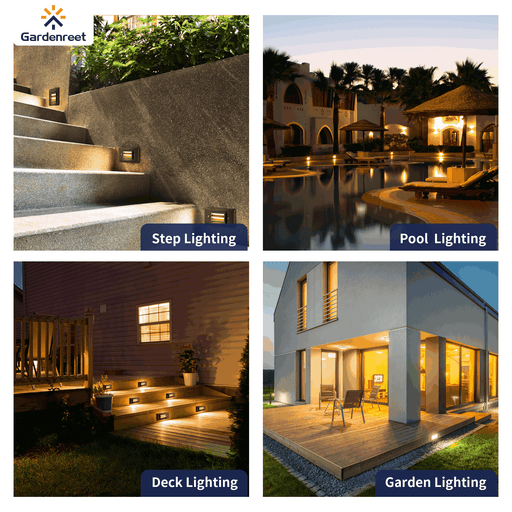 Gardenreet Solid Brass Deck Lights, Outdoor 12v Low Voltage IP65 Waterproof Dimmable LED Hanging Integrated Step Lights, 2W 240lm, 2700K Warm White For Garden, Patio, Railing, Stair Lighting (2503) - Sweatfully