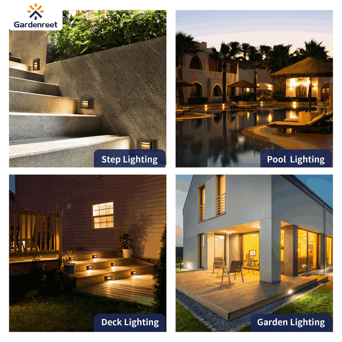 Gardenreet Solid Brass Deck Lights, Outdoor 12v Low Voltage IP65 Waterproof Dimmable LED Hanging Integrated Step Lights, 2W 240lm, 2700K Warm White For Garden, Patio, Railing, Stair Lighting (2503) - Sweatfully