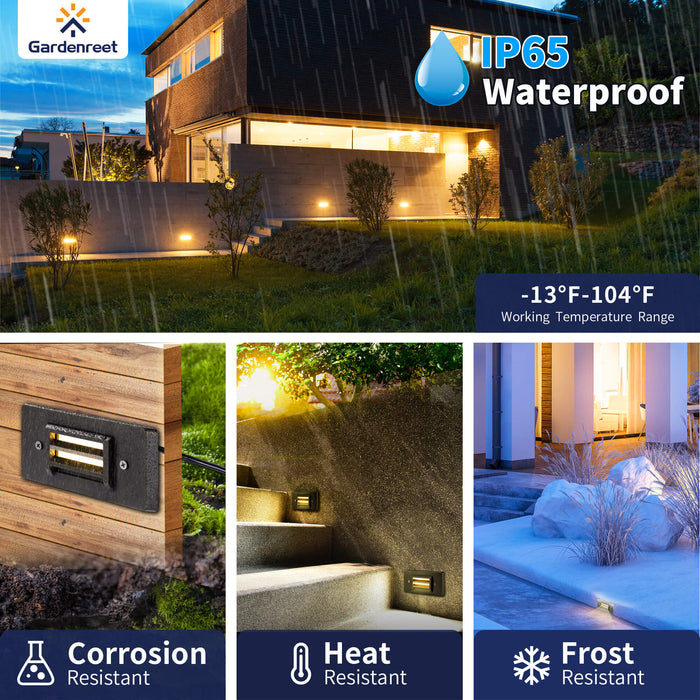 Gardenreet Solid Brass Deck Lights, Outdoor 12v Low Voltage IP65 Waterproof Dimmable LED Hanging Integrated Step Lights, 2W 240lm, 2700K Warm White For Garden, Patio, Railing, Stair Lighting (2503) - Sweatfully