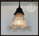 Delicate HOLOPHANE RUFFLE 1930's Antique Glass Pendant Light - Sweatfully