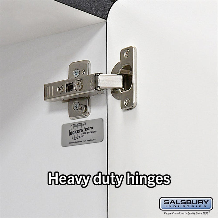Salsbury 12" Wide Five Tier Box Style Designer Wood Locker - 1 Wide - 5 Feet High - 18 Inches Deep - Black - Silver Resettable Combination Locks - Sweatfully
