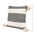 Nantucket Cotton & Chenille Woven Striped Pillow w/ Tassels - Sweatfully