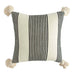 Nantucket Cotton & Chenille Woven Striped Pillow w/ Tassels - Sweatfully