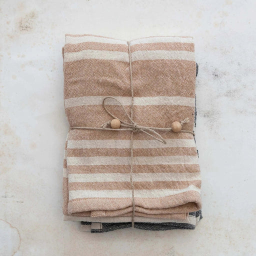 Down Home Double Cloth Striped Tea Towels, set of 2 - Sweatfully