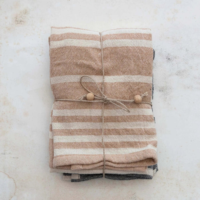 Down Home Double Cloth Striped Tea Towels, set of 2 - Sweatfully