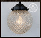 Rare Diamond Antique 1930's Glass Pendant Lighting - Sweatfully