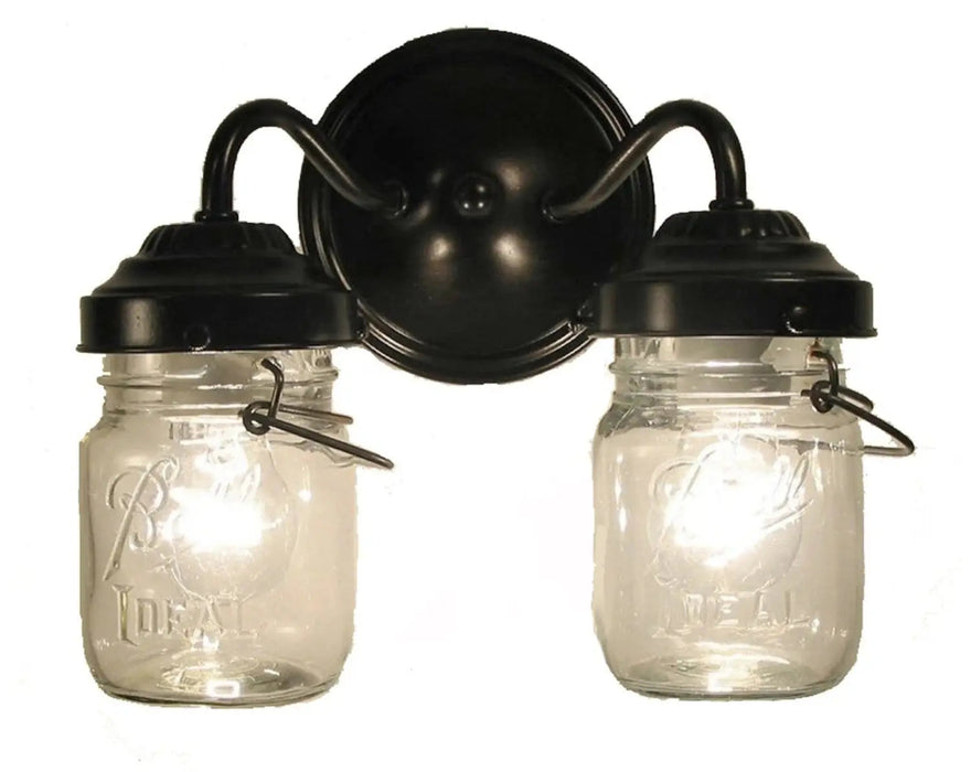 Mason Jar WALL LIGHT Double Sconce - Sweatfully