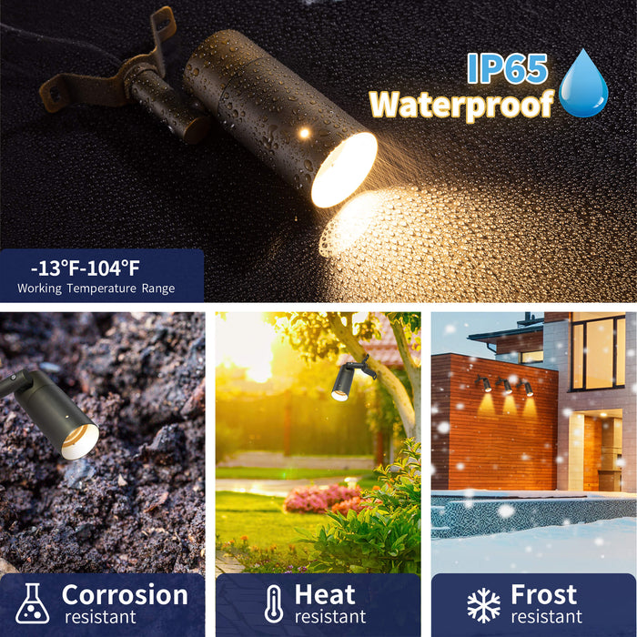 Gardenreet Brass Low Voltage Down Lights, 12V Outdoor LED Landscape Spot Downlights for Tree Garden Yard Architectural (2603) - Sweatfully