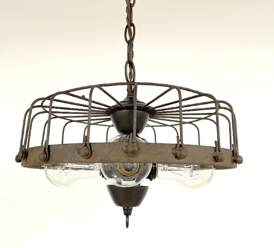 Rustic Industrial Cage Chandelier Light - Sweatfully
