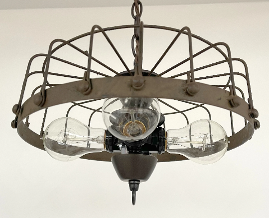 Rustic Industrial Cage Chandelier Light - Sweatfully