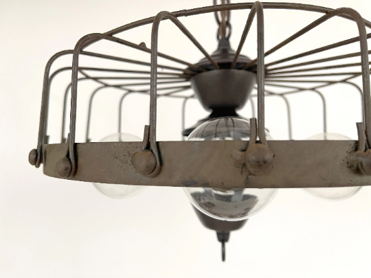 Rustic Industrial Cage Chandelier Light - Sweatfully