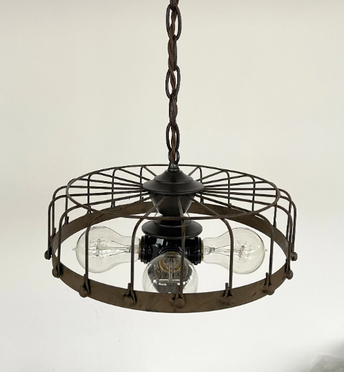 Rustic Industrial Cage Chandelier Light - Sweatfully